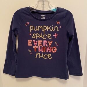 Carter's Toddler Girl's "Pumpkin Spice + Everything Nice" Long Sleeve T-Shirt 5T